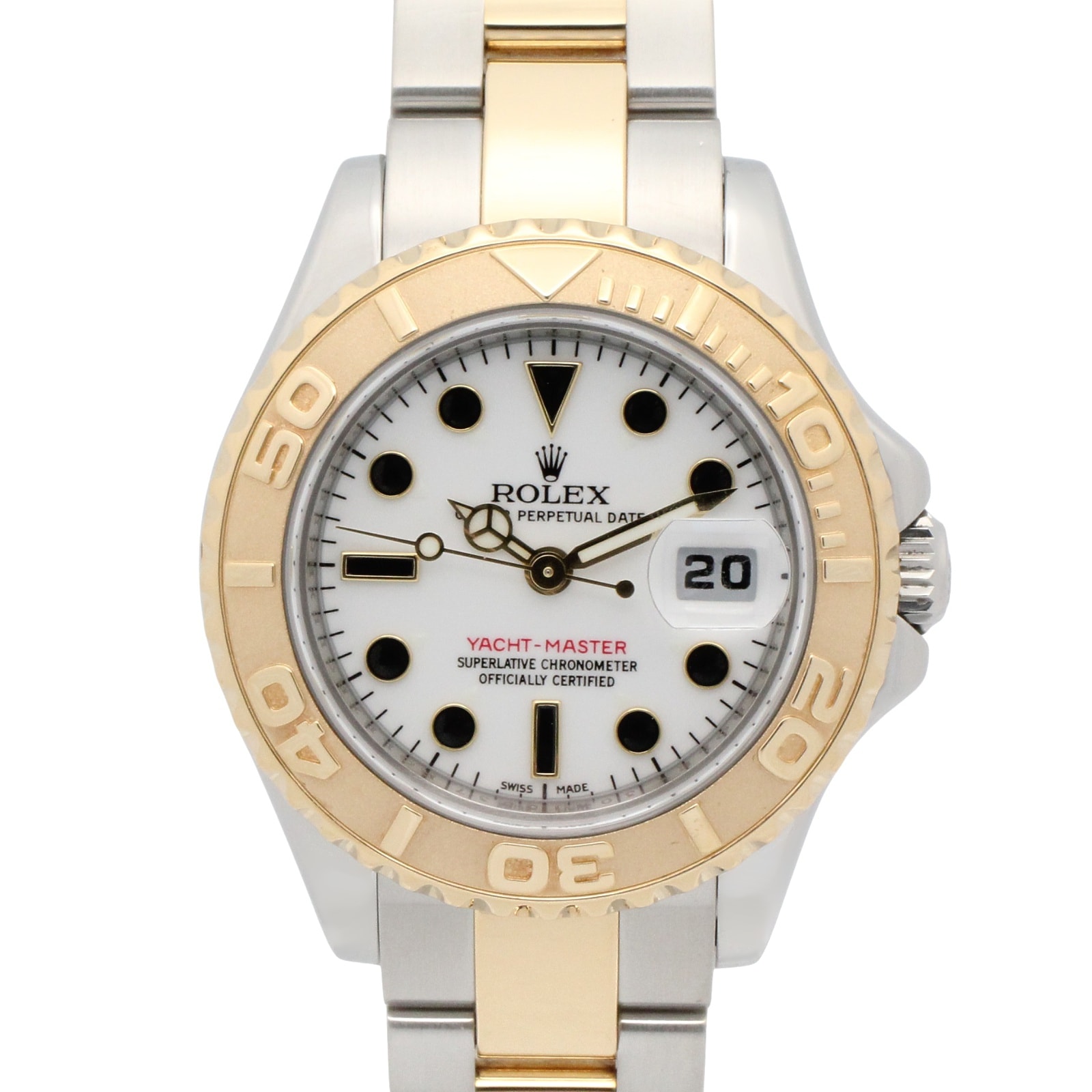 ロレックス ROLEX ヨットマスター 29 ランダム番 腕時計 時計 K18(イエローゴールド) ステンレススチール レディース ホワイト系 169623 【中古】