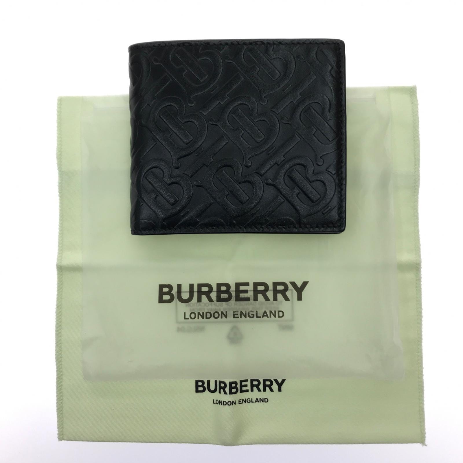 BURBERRY バーバリー 財布 2つ折り財布 TIVDSR1271 TBモノグラムエンボス加工 ブラック