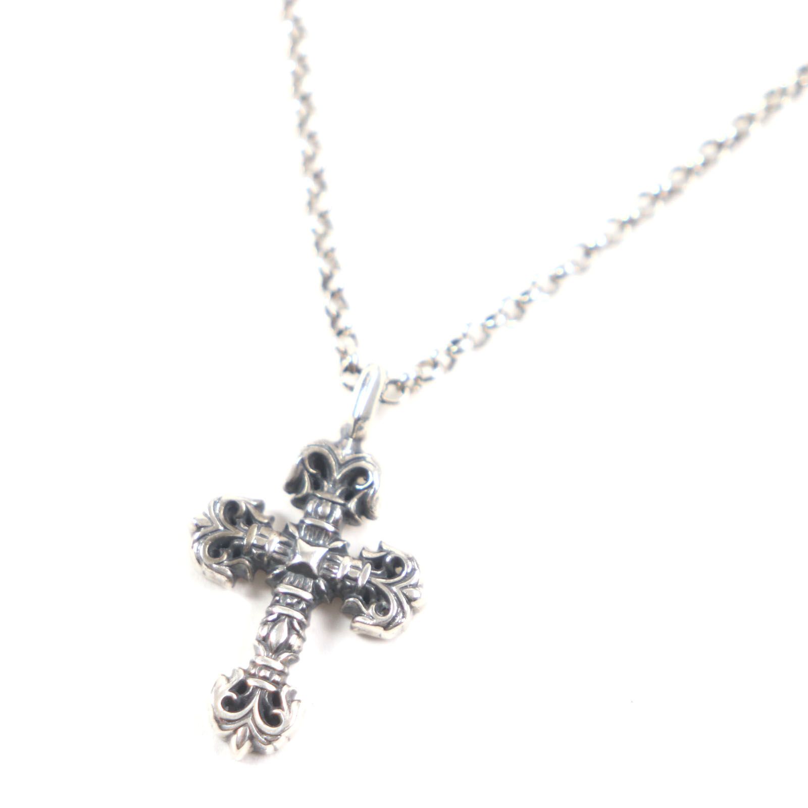 クロムハーツ ネックレス タイニーフィリグリークロスチャーム シルバー メンズ