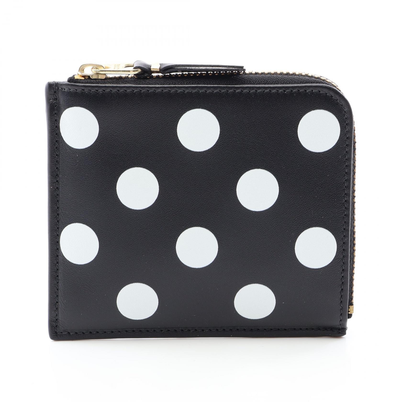 コムデギャルソン コムデギャルソン COMME des GARCONS COMME des GARCONS L字ファスナー コインケース 財布 レザー メンズ レディース ブラック系 / ホワイト系 SA3100PDBLK 【新品】