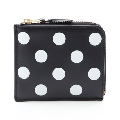 コムデギャルソン コムデギャルソン COMME des GARCONS COMME des GARCONS L字ファスナー コインケース 財布 レザー メンズ レディース ブラック系 / ホワイト系 SA3100PDBLK 【新品】