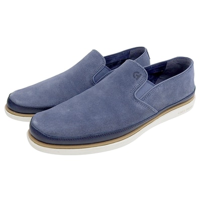 コールハーン 美品 グランドプロ ストローポイント ツインゴア シューズ メンズ ブルー 8M C41877 8M