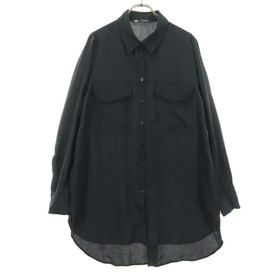 ZARA ザラ 長袖 シャツ M ブラック