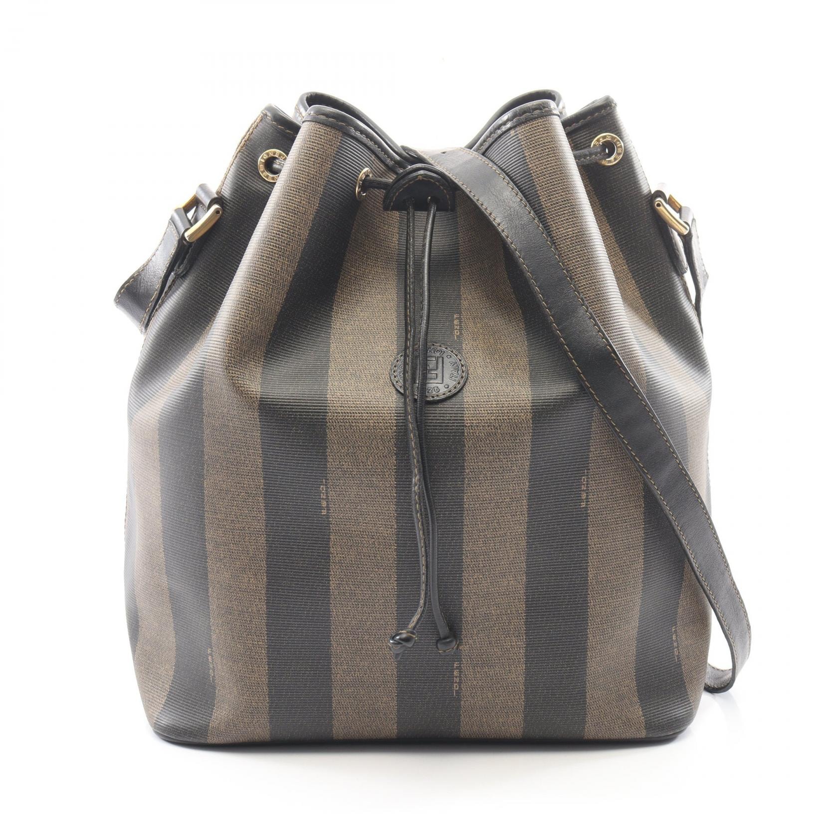 フェンディ FENDI ペカン ショルダーバッグ バッグ PVCコーティングキャンバス レザー レディース ブラウン系 / ブラック系 13926 【中古】