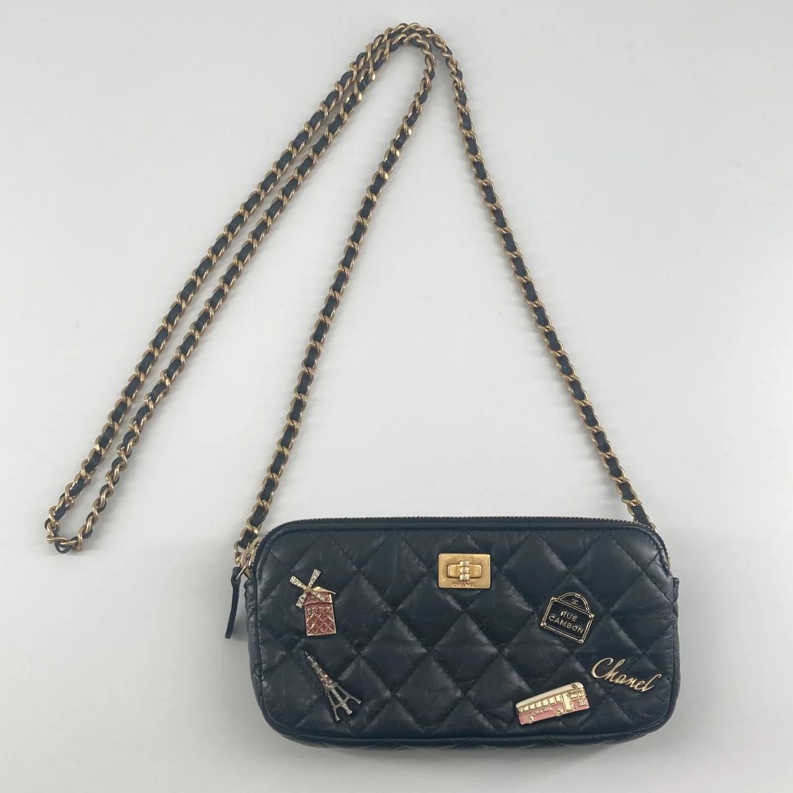 CHANEL(シャネル)マルチチャーム チェーンショルダーバッグ A84214 ウォレット ブラック