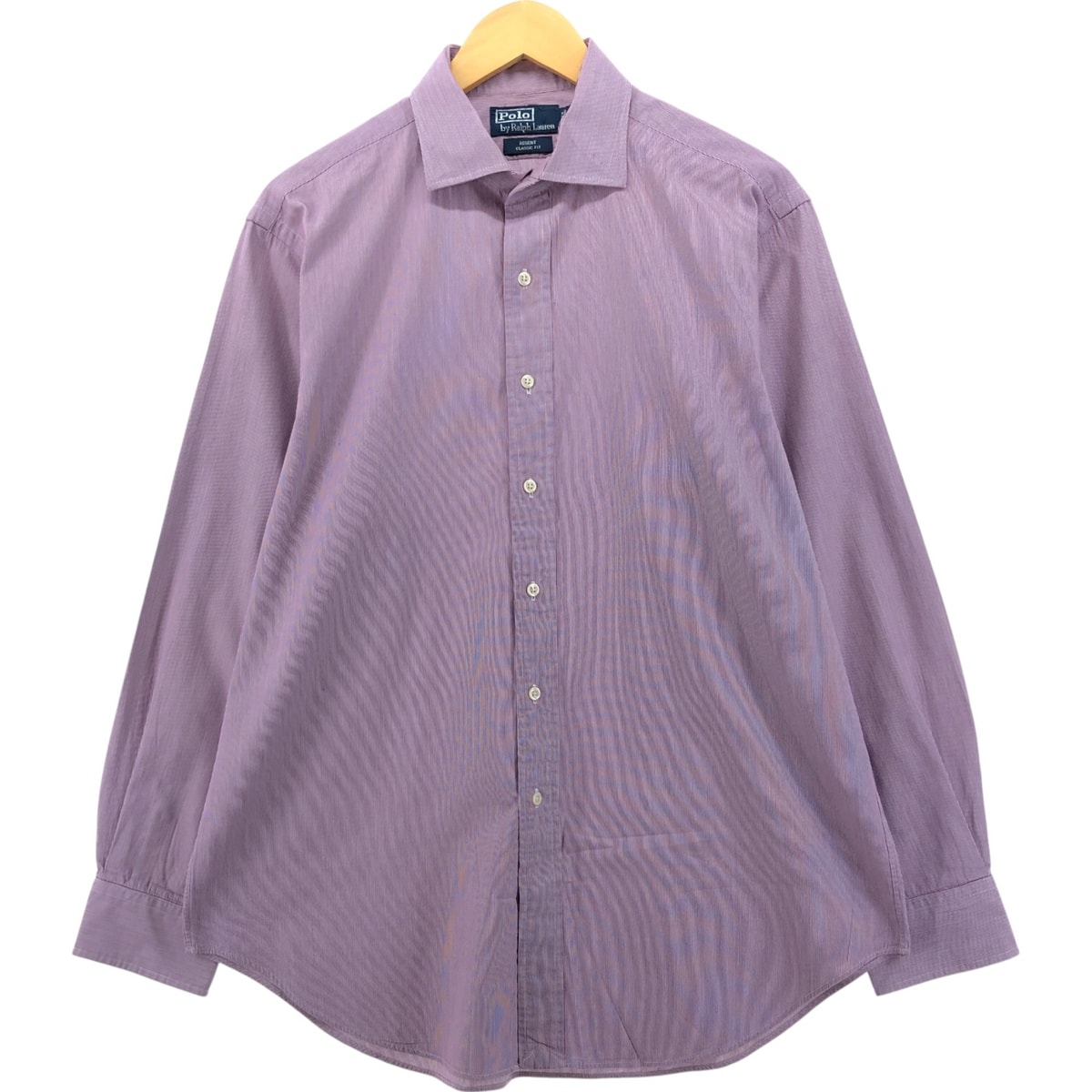 古着 ラルフローレン Ralph Lauren POLO by Ralph Lauren REGENT CLASSIC FIT ワイドカラー 長袖 コットンストライプシャツ メンズXL相当/eaa555125