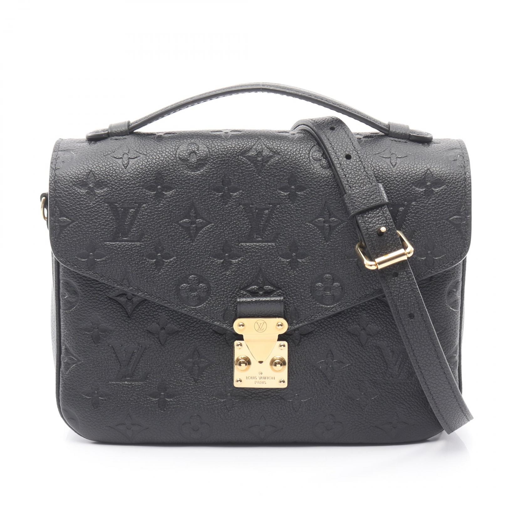 ルイ・ヴィトン LOUIS VUITTON ポシェット メティスMM ハンドバッグ バッグ レザー モノグラム・アンプラント ノワール レディース ブラック系 M41487 【中古】