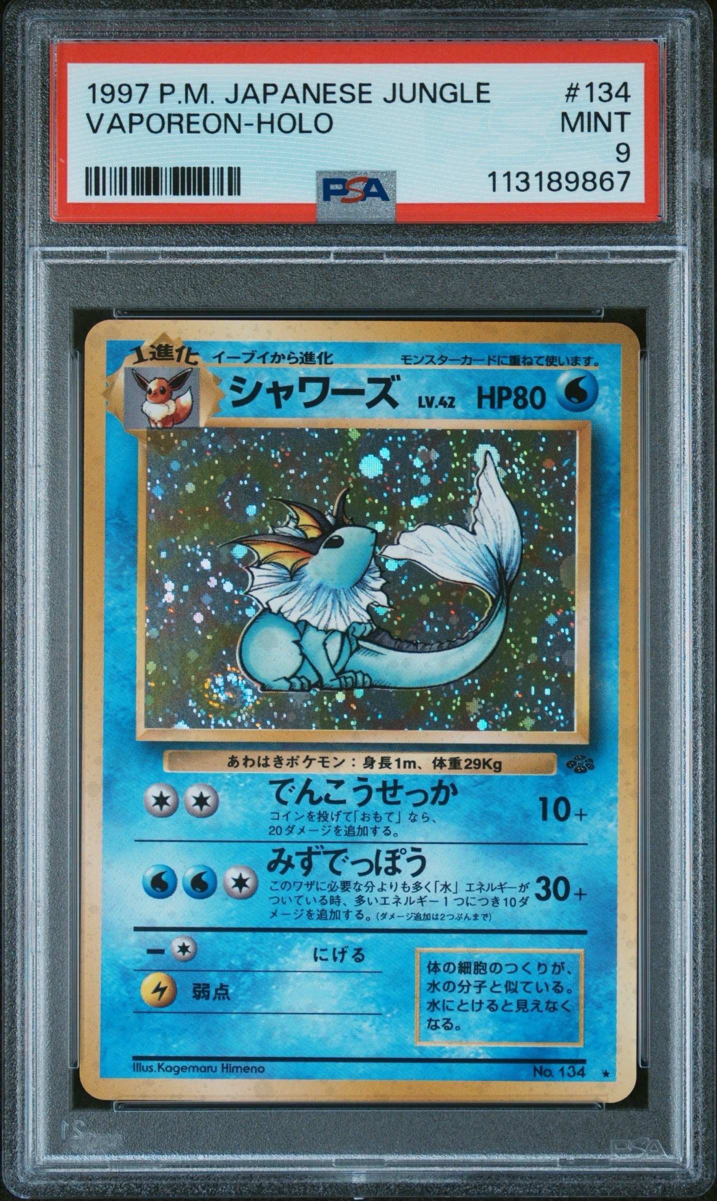 PSA8以下】シャワーズ R: 旧裏 [PMCG2 No.134](拡張パック「ポケモン