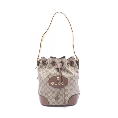グッチ GUCCI GGスプリーム シェリーライン ショルダーバッグ リュックサック バックパック バッグ PVCコーティングキャンバス レザー レディース ベージュ系 / ブラウン系 / マルチカラー 473875 【中古】
