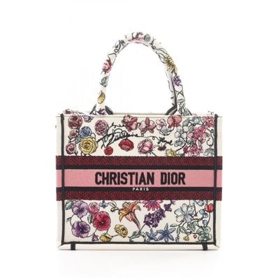 ディオール Dior BOOK TOTE ブックトート スモール フロリレージョ トートバッグ バッグ キャンバス レディース ホワイト系 / マルチカラー M1265ZEMF 【中古】