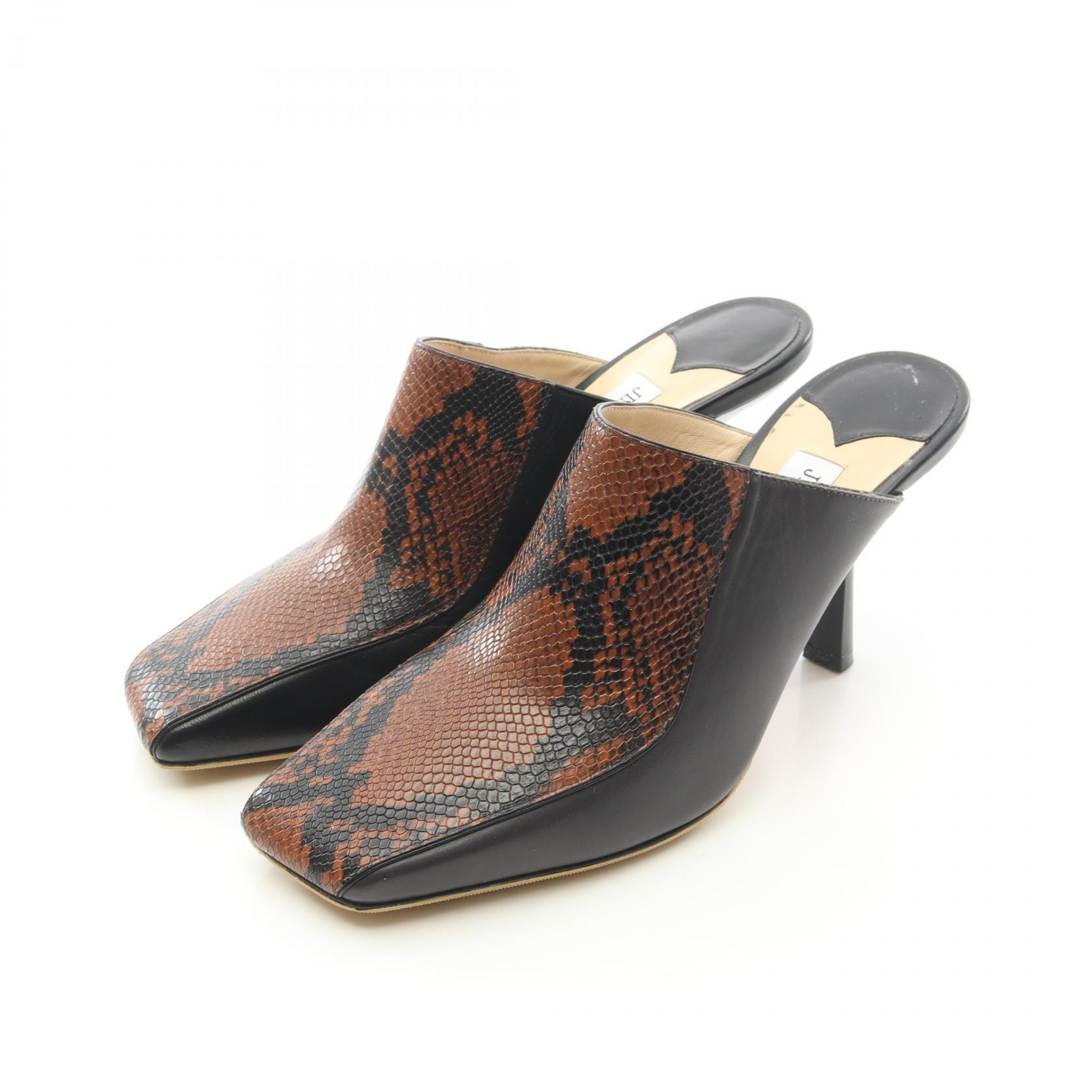ジミーチュウ JIMMY CHOO サボ サンダル 靴 レザー エキゾチックレザー レディース ブラック系 / ブラウン系 【中古】