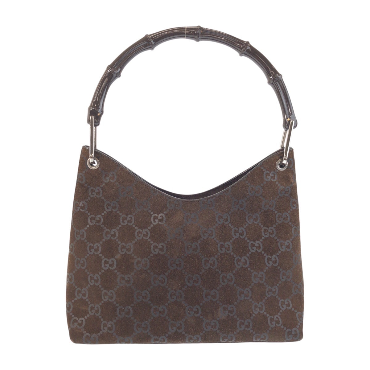 GUCCI グッチ バンブー ブラウン シルバー金具 スウェード バンブー/ ハンドバッグ ショルダーバッグ 602714 【中古】