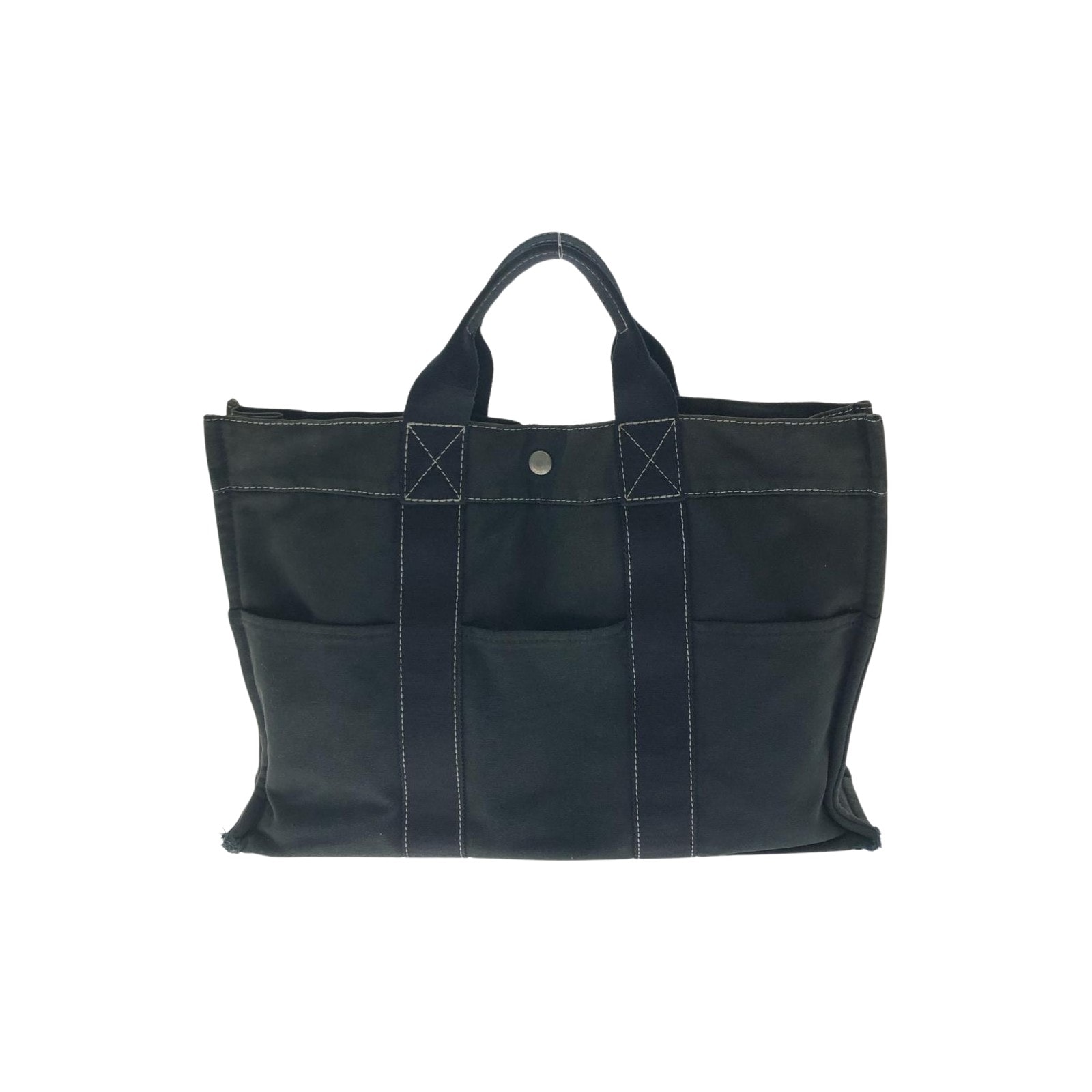 ▼▼HERMES エルメス レディース トートバッグ フールトゥMM キャンバス ハンドバッグ ブラック