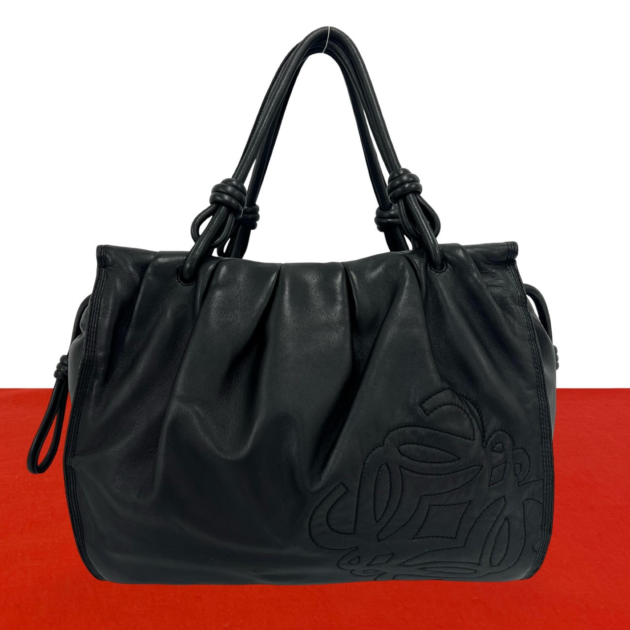 LOEWE ロエベ アナグラム ロゴ レザー トートバッグ ブラック
 39766
