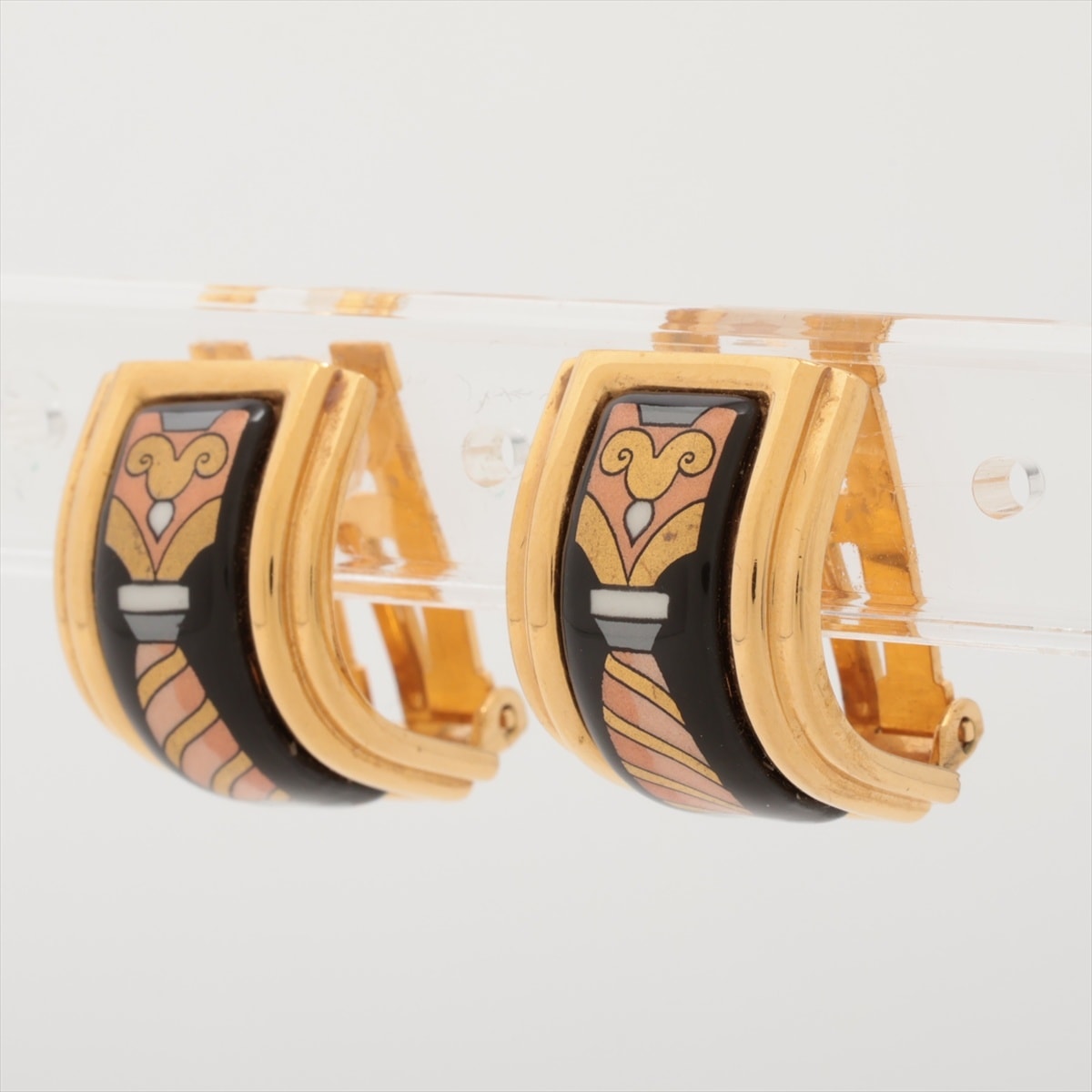 エルメス HERMES エマイユ ゴールド イヤリング【中古】