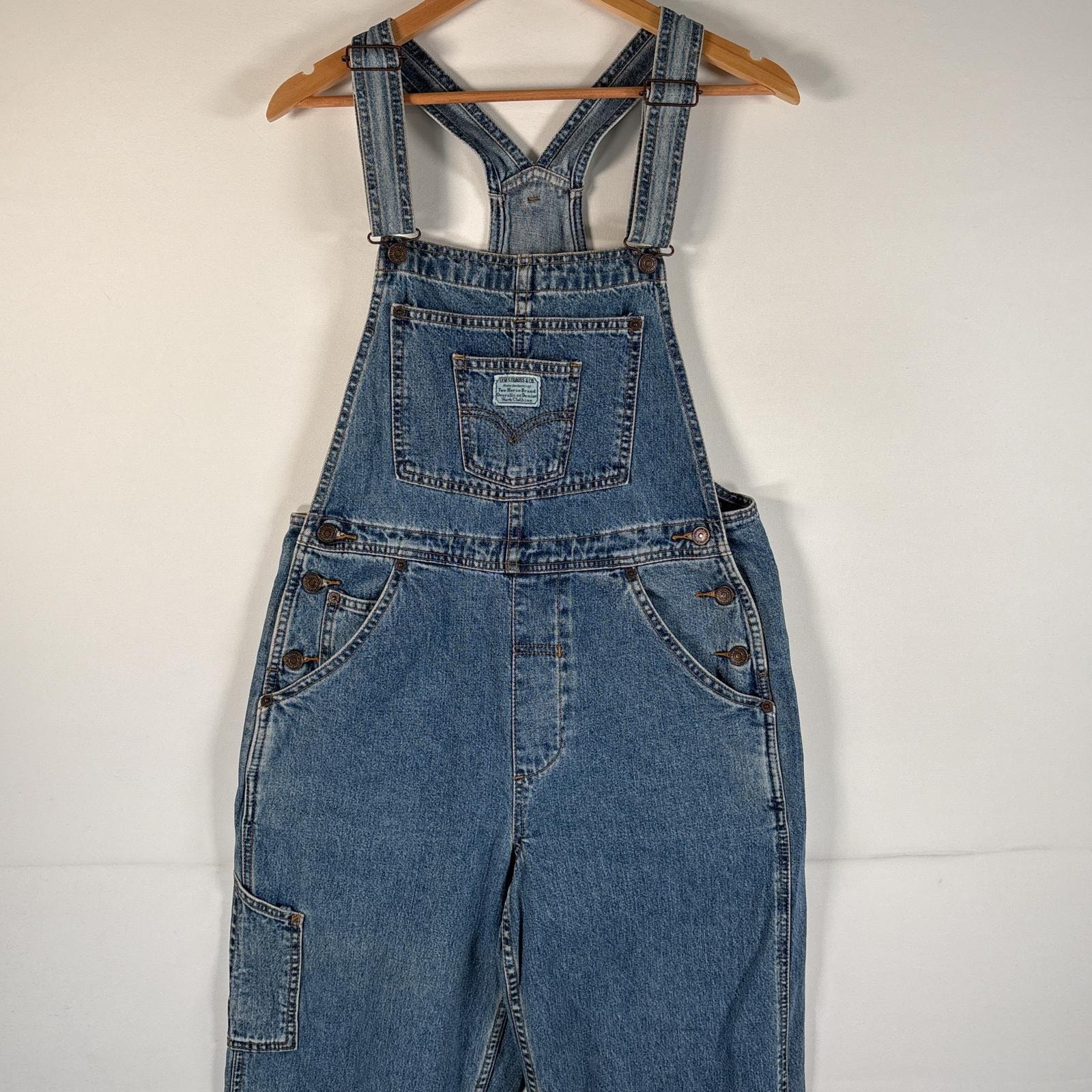 古着 00’s/00年代 リーバイス Levi's オーバーオール デニム ワーク ワンポイントロゴ コインポケット M ブルー系 レディース
