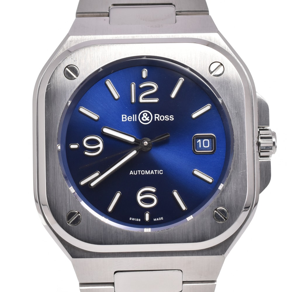 値下 ベル&ロス Bell&Ross BR05A-BLU-ST/SST BR 05 ブルースチール デイト ブルー 自動巻き メンズ 美品 腕時計 G#147365