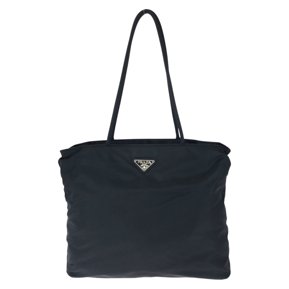 美品 PRADA プラダ テスート 三角ロゴプレート ブラック 黒 シルバー金具 ナイロン ショルダーバッグ トートバッグ 604076 【中古】