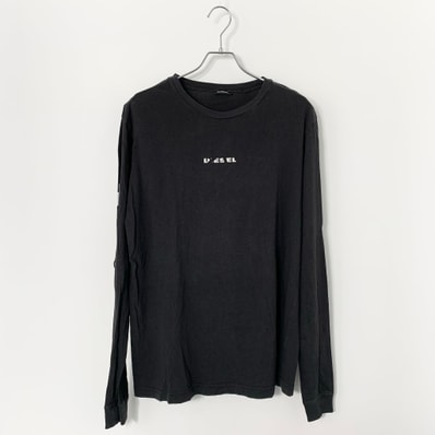 DIESEL LOGO PRINT L/S TEE Black