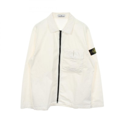 ストーンアイランド STONE ISLAND ジップアップ シャツジャケット ブルゾン 衣料品 アウター コットン メンズ ホワイト系 781510304 【中古】