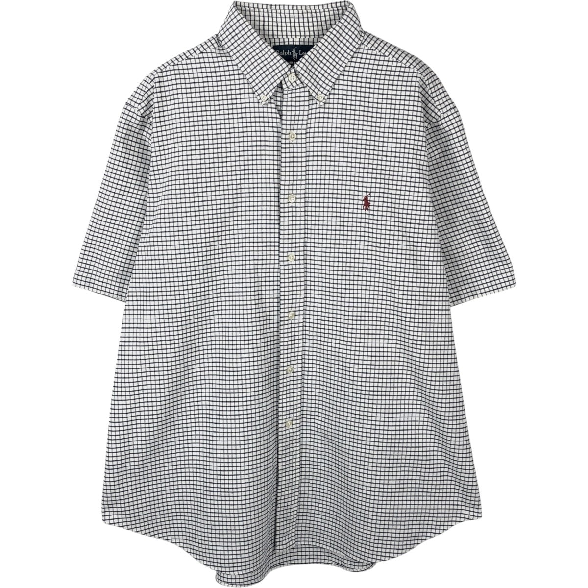 古着 ラルフローレン Ralph Lauren CLASSIC FIT クラシックフィット 半袖 ボタンダウン チェックシャツ メンズXL相当/eaa665043