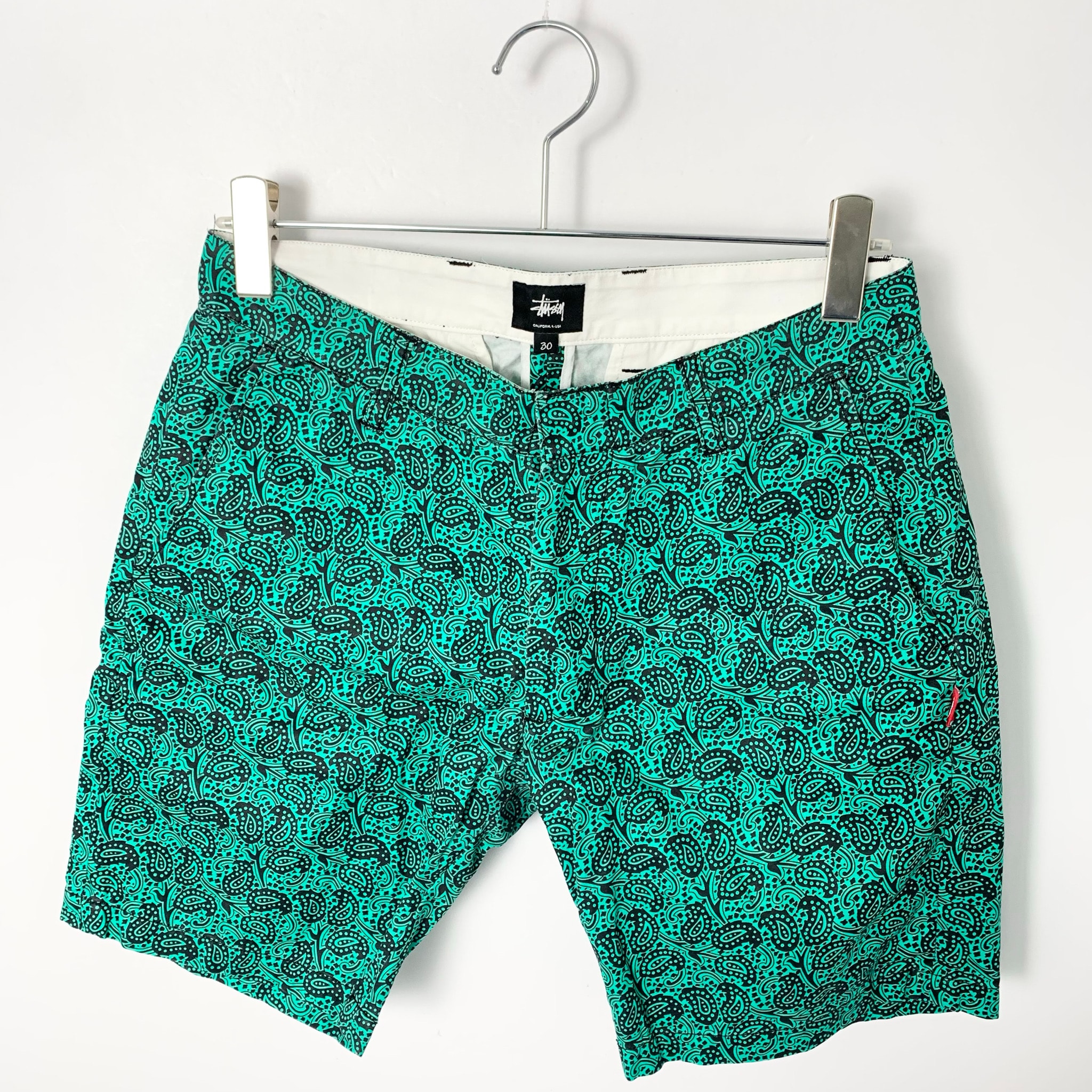 STUSSY Paisley Pattern Shorts "Green"