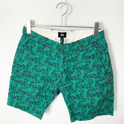 STUSSY Paisley Pattern Shorts "Green"