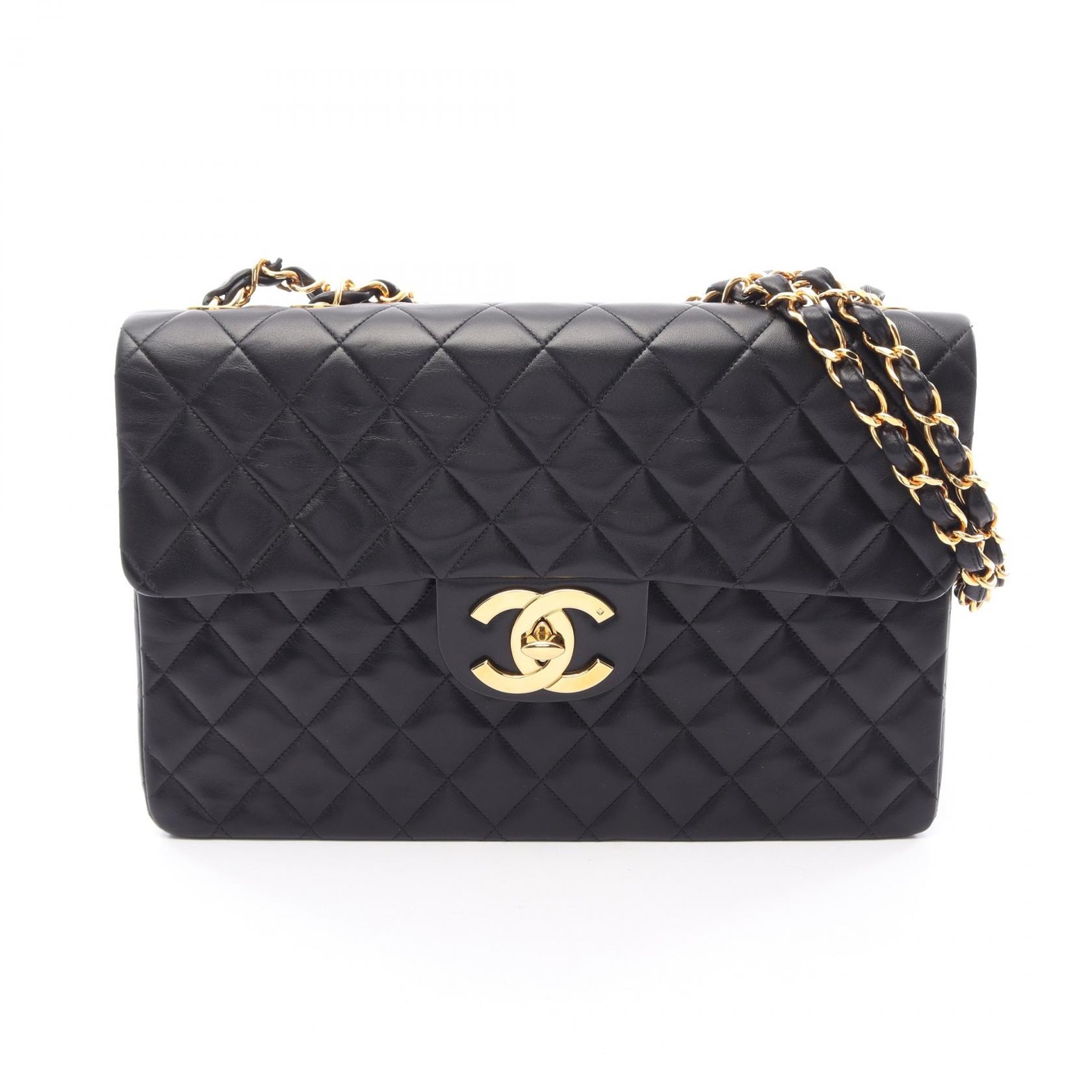 シャネル CHANEL デカマトラッセ34 ショルダーバッグ バッグ ラムスキン(羊革) レディース ブラック系 【中古】