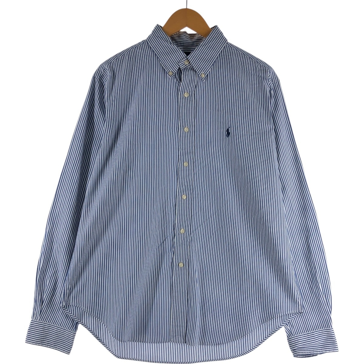 古着 ラルフローレン Ralph Lauren CLASSIC FIT 長袖 ボタンダウンストライプシャツ メンズL相当/eaa537193