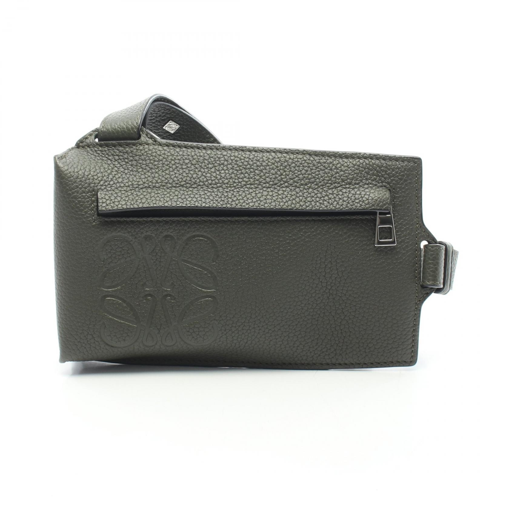 ロエベ LOEWE ブランド バーティカル Tポケット ウエストバッグ ボディバッグ バッグ レザー メンズ カーキ系 C500P02X02 【中古】