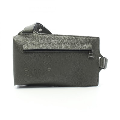 ロエベ LOEWE ブランド バーティカル Tポケット ウエストバッグ ボディバッグ バッグ レザー メンズ カーキ系 C500P02X02 【中古】