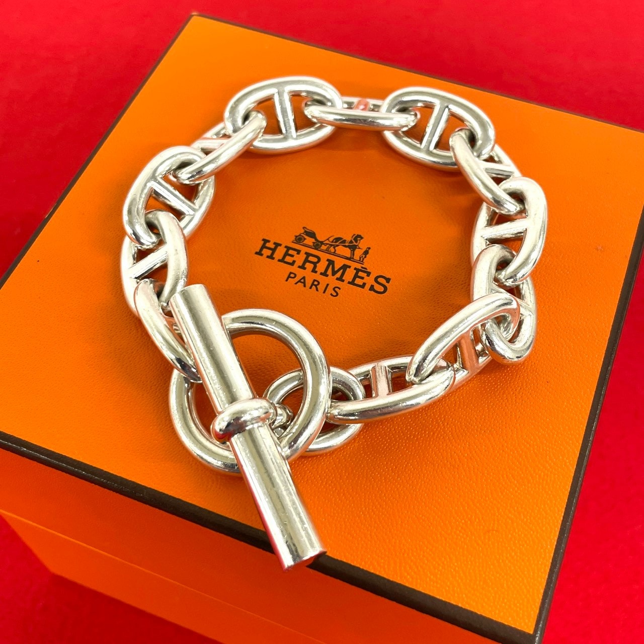 HERMES エルメス シェーヌダンクル TGM 12コマ ブレスレット シルバー925 ブレスレット シルバー
32208