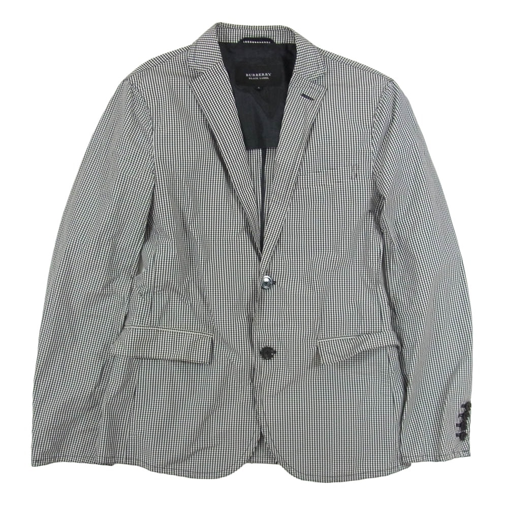 BURBERRY BLACK LABEL バーバリーブラックレーベル テーラードジャケット BMP13-212-05 シングル 2B ギンガムチェック テーラード ジャケット ブラック系 S【中古】