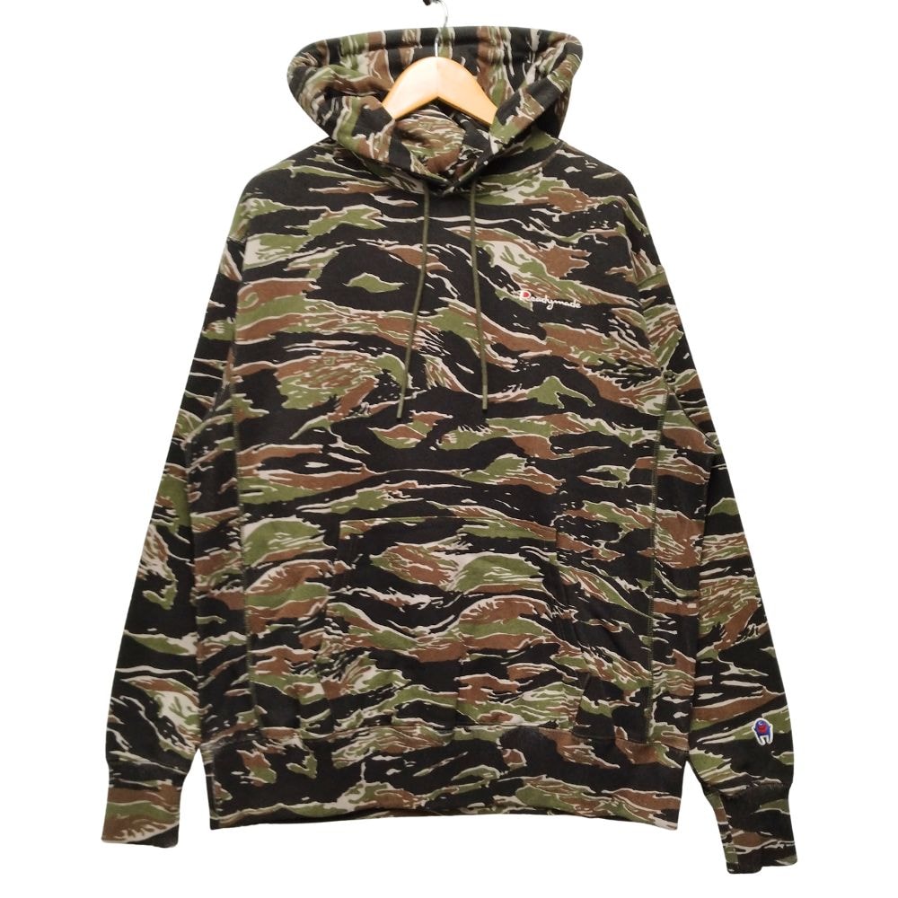 READYMADE レディメイド チャンピオン オマージュロゴ タイガー ストライプカモ スウェット パーカー 32968