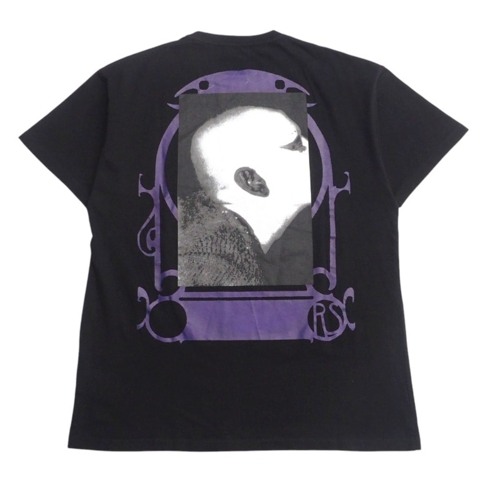 RAF SIMONS ラフシモンズ 半袖Tシャツ サイズS カットソー トップス コットン ブラック イタリア製 ブランド古着【中古】20250228/RA3614