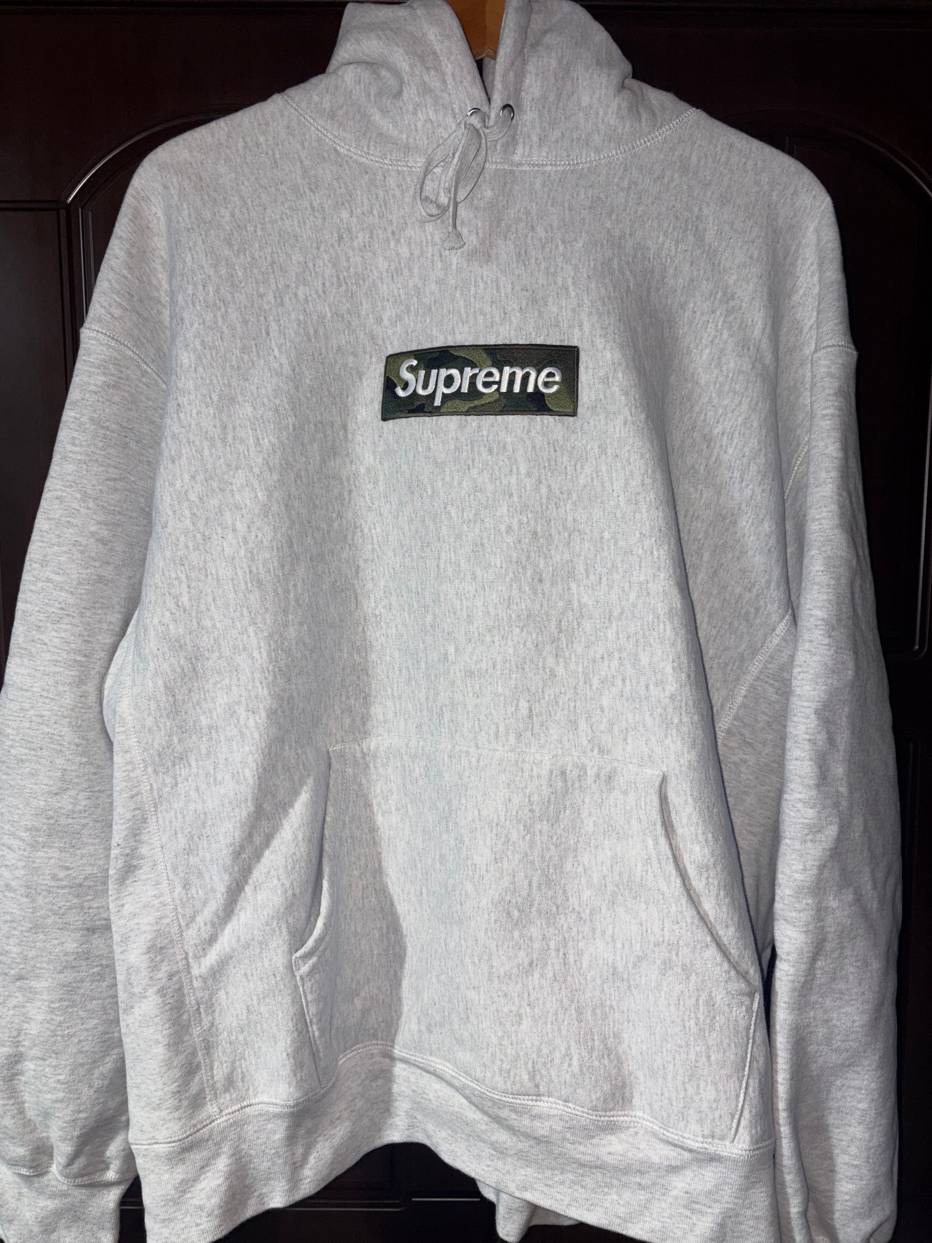 Supreme Box Logo Hooded Sweatshirt "Ash Grey" (23FW)