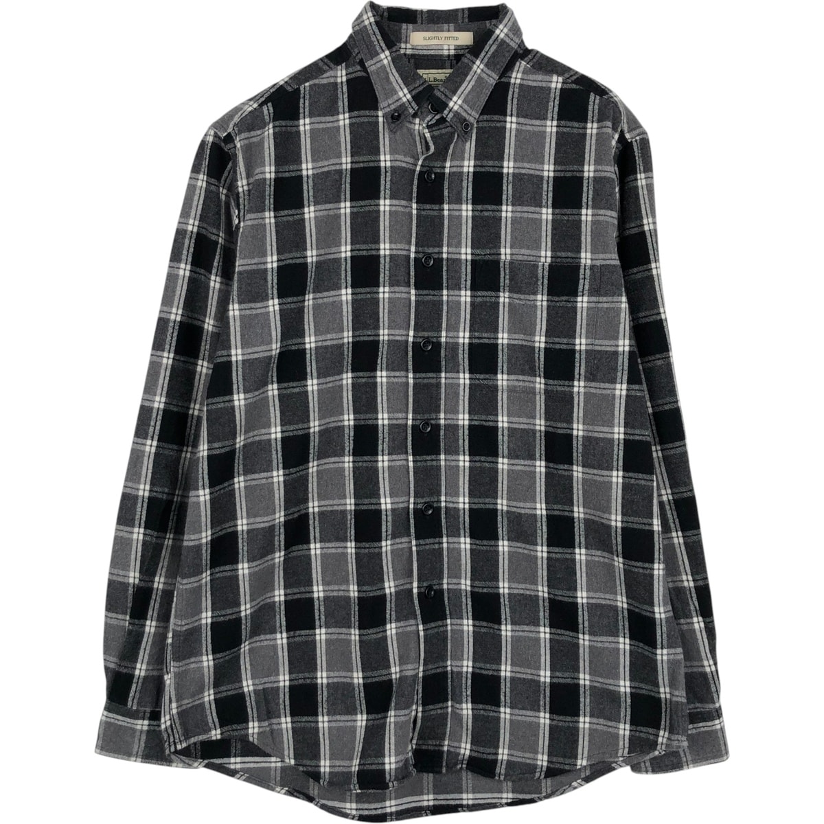 古着 エルエルビーン L.L.Bean SLIGHTLY FITTED 長袖 ボタンダウン ライトネルチェックシャツ メンズM相当/eaa650549