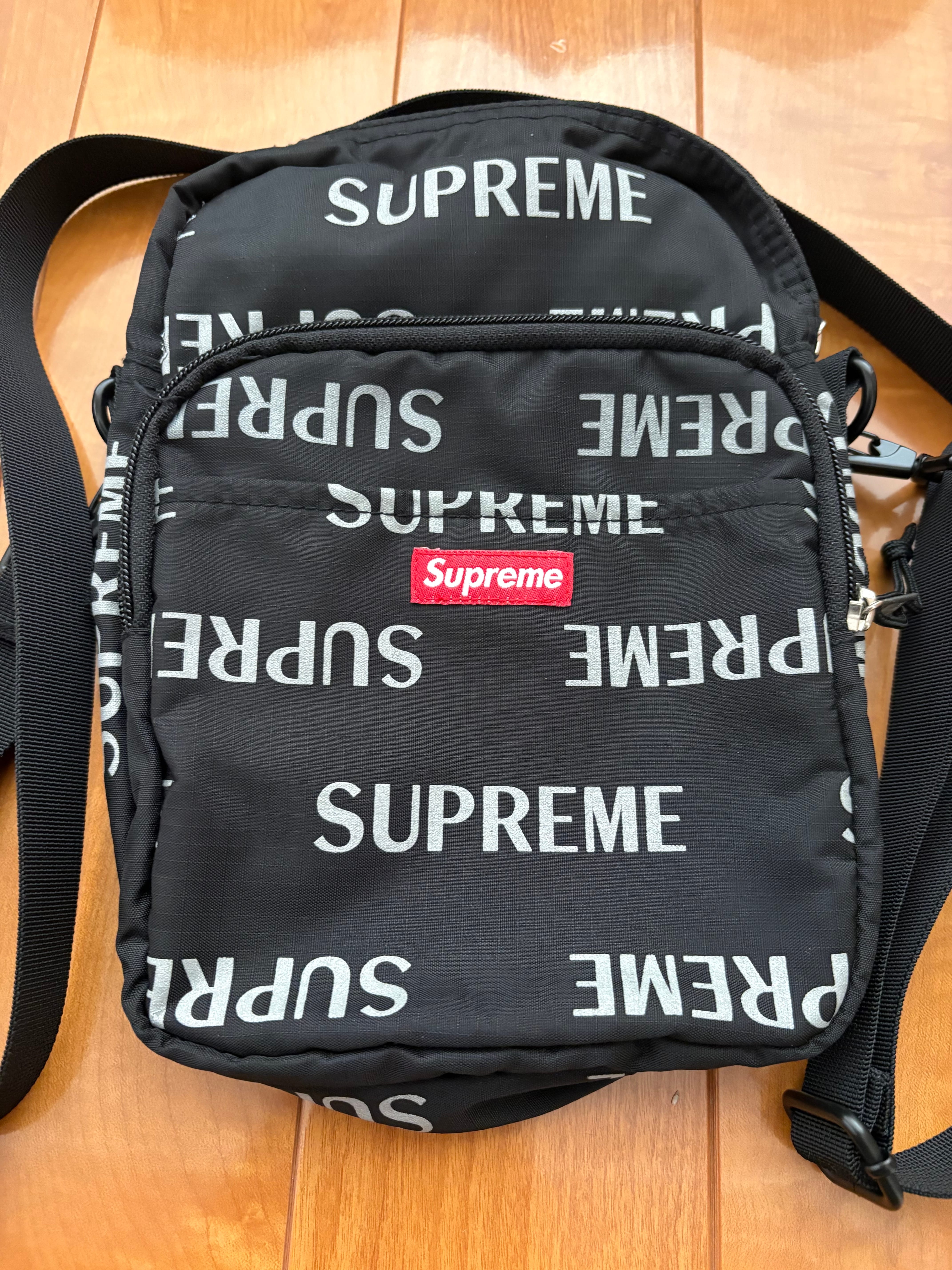 Supreme 3M Reflective Repeat Shoulder Bag "Black"