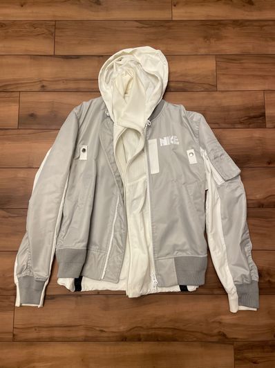 Nike x Sacai NRG Layered Bomber Jacket "Grey Fog"