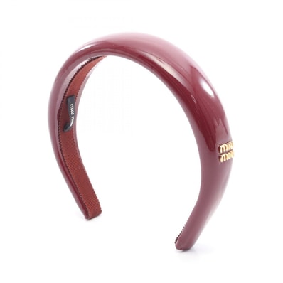ミュウ ミュウ Miu Miu TYRIAN PURPLE LEATHER HEADBAND 衣料品 エナメルレザー レディース ボルドー系 5IH025069F0D27 【新品】
