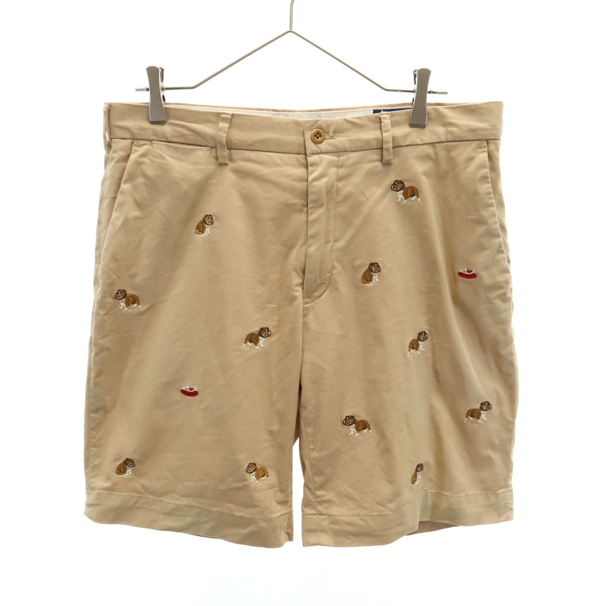 POLO RALPH LAUREN ポロラルフローレン ブルドッグ刺繍 チノショートパンツ W32 ベージュ