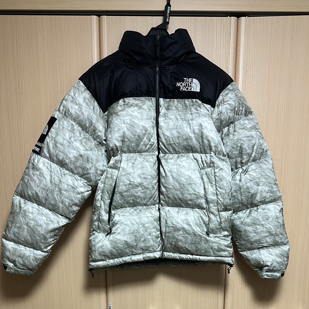 Supreme x The North Face Nuptse Jacket "White Paper Print"