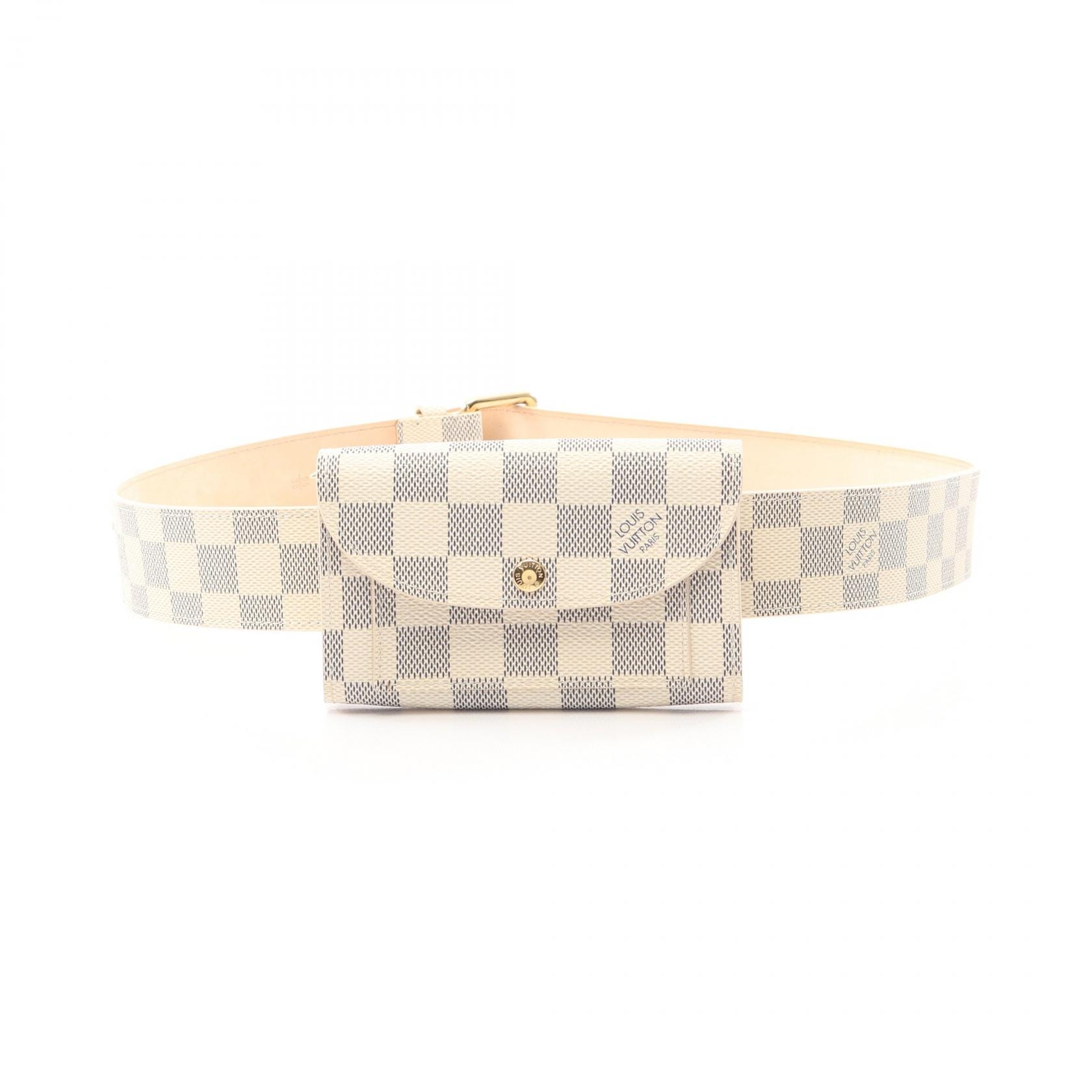 ルイ・ヴィトン LOUIS VUITTON サンチュール ポシェット ソロ ウエストバッグ バッグ PVCコーティングキャンバス ダミエ・アズール メンズ レディース ホワイト系 M9835 【中古】