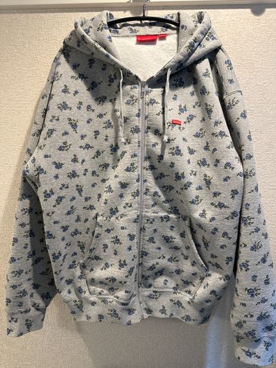 Supreme Small Box Zip Up Hooded Sweatshirt "Flowers"