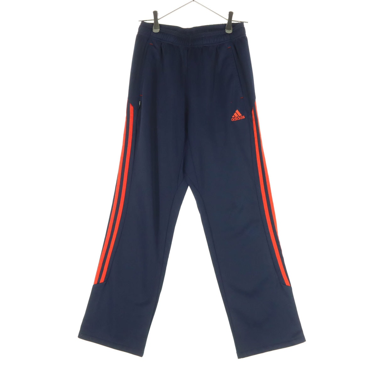 adidas アディダス ワンポイントロゴ ロングジャージパンツ M ネイビー