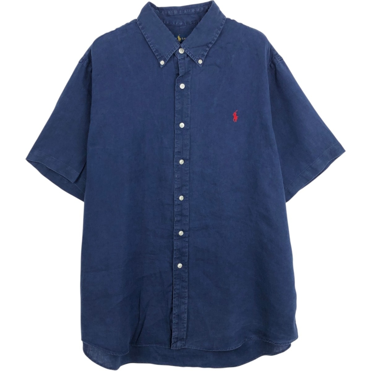古着 ラルフローレン Ralph Lauren 半袖 リネン ボタンダウンシャツ メンズXL相当/eaa668155