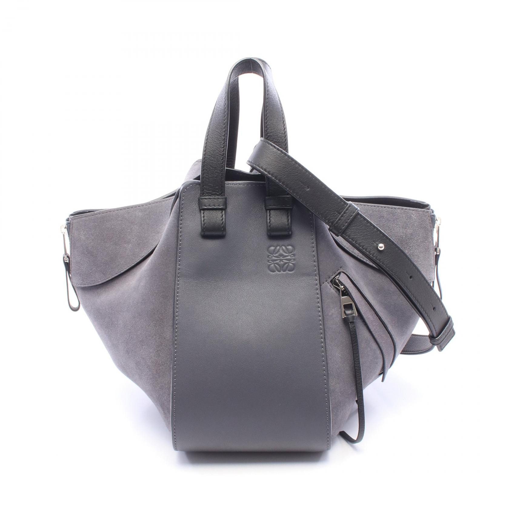 ロエベ LOEWE HAMMOCK SMALL ハンモック スモール 2WAY ハンドバッグ バッグ スウェード レザー レディース グレー系 【中古】