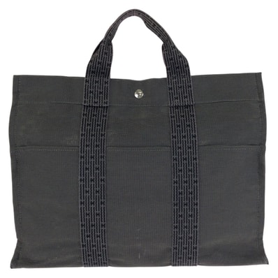 美品 HERMES エルメス エールライン MM グレー シルバー金具 ポリアミド ポリエステル/ トートバッグ ハンドバッグ 602066 【中古】