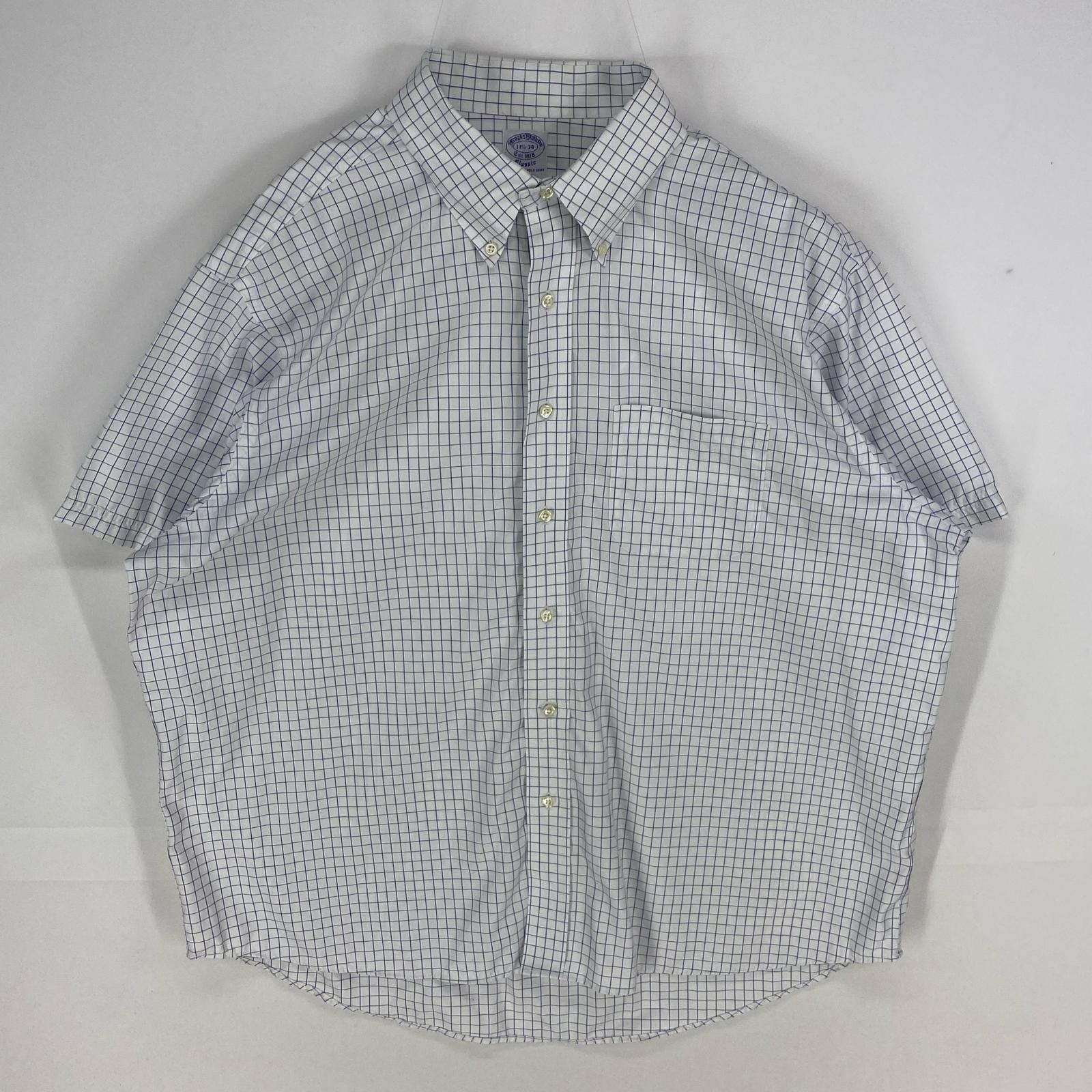 古着 ブルックスブラザーズ Brooks Brothers 半袖シャツ ボタンダウン 1818 ショートスリーブ XL  ホワイト系 チェック メンズ