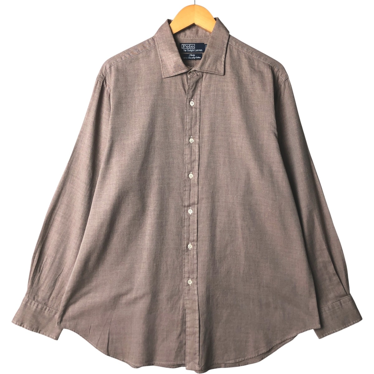 古着 ラルフローレン Ralph Lauren POLO by Ralph Lauren PHILIH ヘリンボーン 長袖 コットンシャツ メンズXL相当/eaa584533